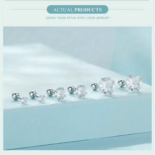 Zircon 925 Silver Earrings - Transparent