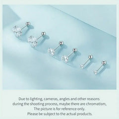 Zircon 925 Silver Earrings - Transparent