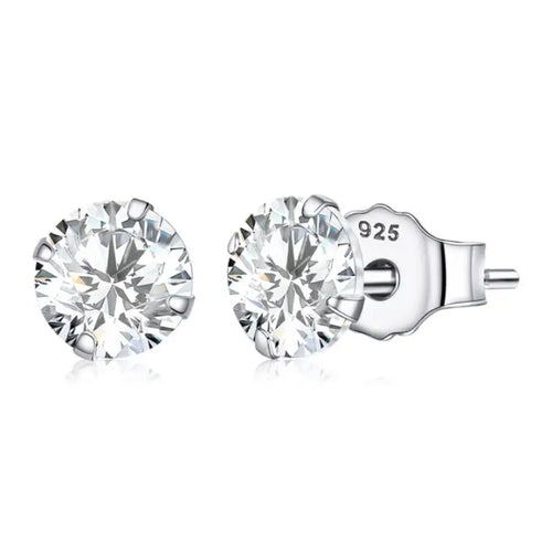 Zircon 925 Silver Earrings - Transparent