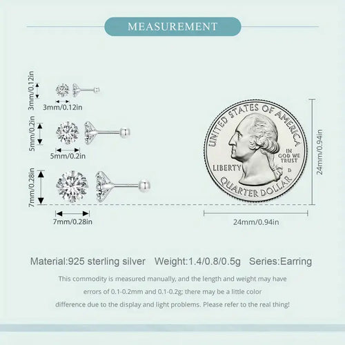 Zircon 925 Silver Earrings - Transparent