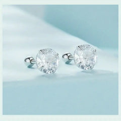 Zircon 925 Silver Earrings - Transparent