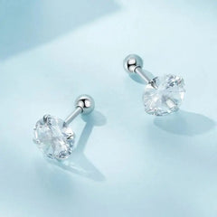 Zircon 925 Silver Earrings - Transparent