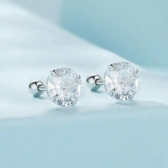 Zircon 925 Silver Earrings - Transparent