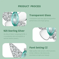 Zircon Butterfly 925 Silver Earring - Multi Color