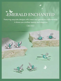 Zircon Butterfly 925 Silver Earring - Multi Color