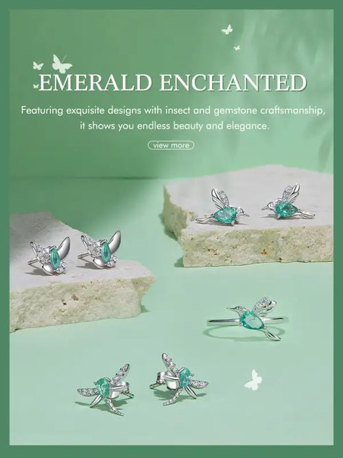 Zircon Butterfly 925 Silver Earring - Multi Color