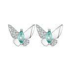 Zircon Butterfly 925 Silver Earring - Multi Color