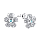 Zircon Flower 925 Silver Earrings - Multi Color - Earrings