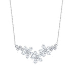 Zircon Flowers 925 Silver Necklace - NECKLACES