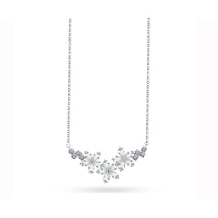 Zircon Flowers 925 Silver Necklace - NECKLACES