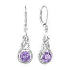 Zircon Infinity 925 Silver Earrings - purple - Purple - Earrings