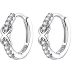 Zircon Infinity 925 Silver Earrings - Transparent