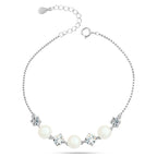 Zircon & Pearl 925 Silver Bracelet - fathyibrahim