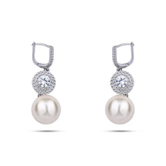 Zircon & Pearl 925 Silver Earring - fathyibrahim