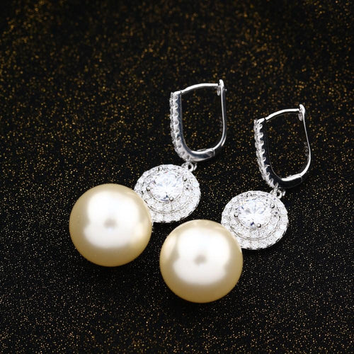 Zircon & Pearl 925 Silver Earring - fathyibrahim