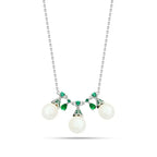 Zircon & Pearl 925 Silver Necklace - White - NECKLACES