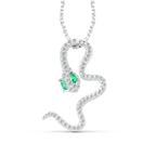 Zircon Snake 925 Silver Necklace - Transparent