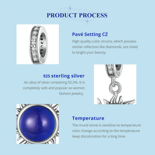Zircon Sun Mood 925 Silver Charm - fathyibrahim